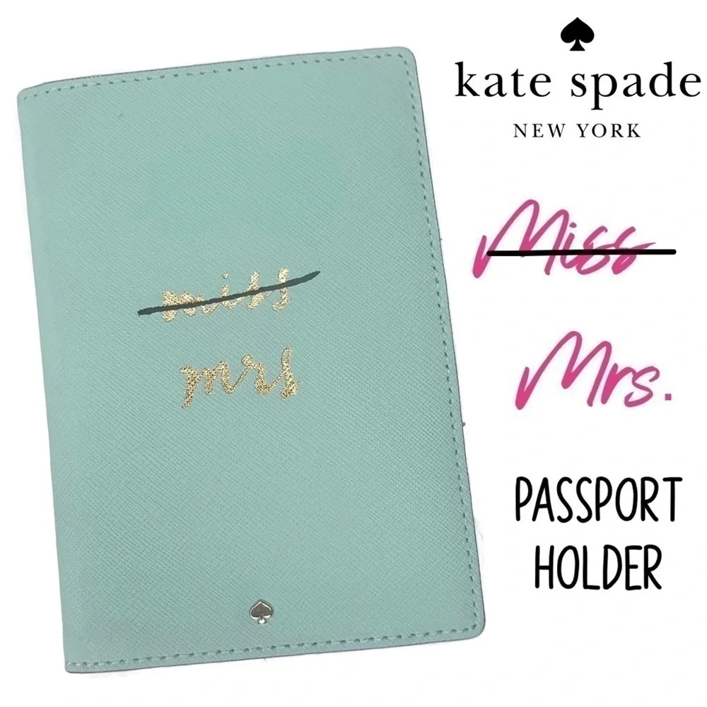Kate Spade Miss Mrs Passport Holder Wedding Belles Engagement Wallet NWT